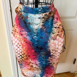 Pencil Skirt Multi Colored Snake Skin ❤️💜💖💞💛💙🧡